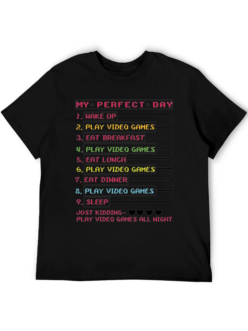 Gamers Perfect Day Black T-Shirt