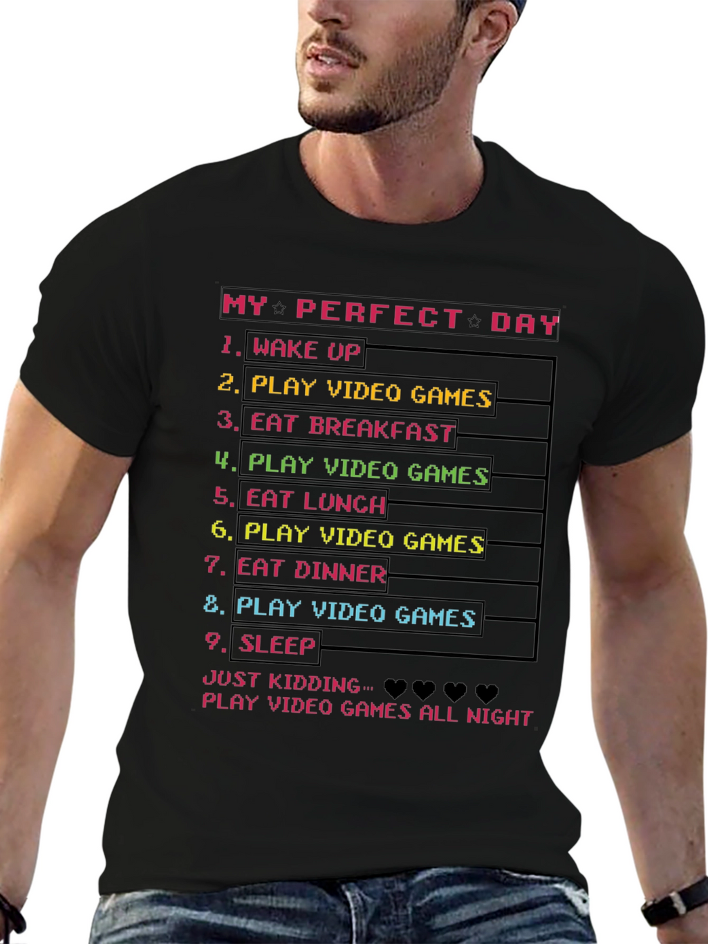 Gamers Perfect Day Black T-Shirt