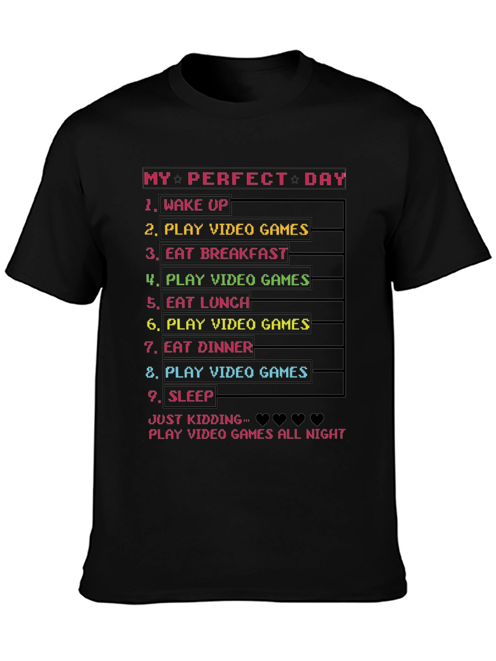 Gamers Perfect Day Black T-Shirt
