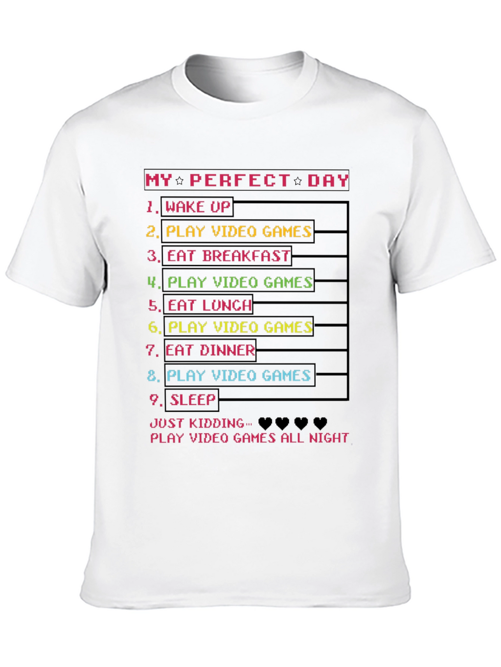 Gamers Perfect Day Black T-Shirt