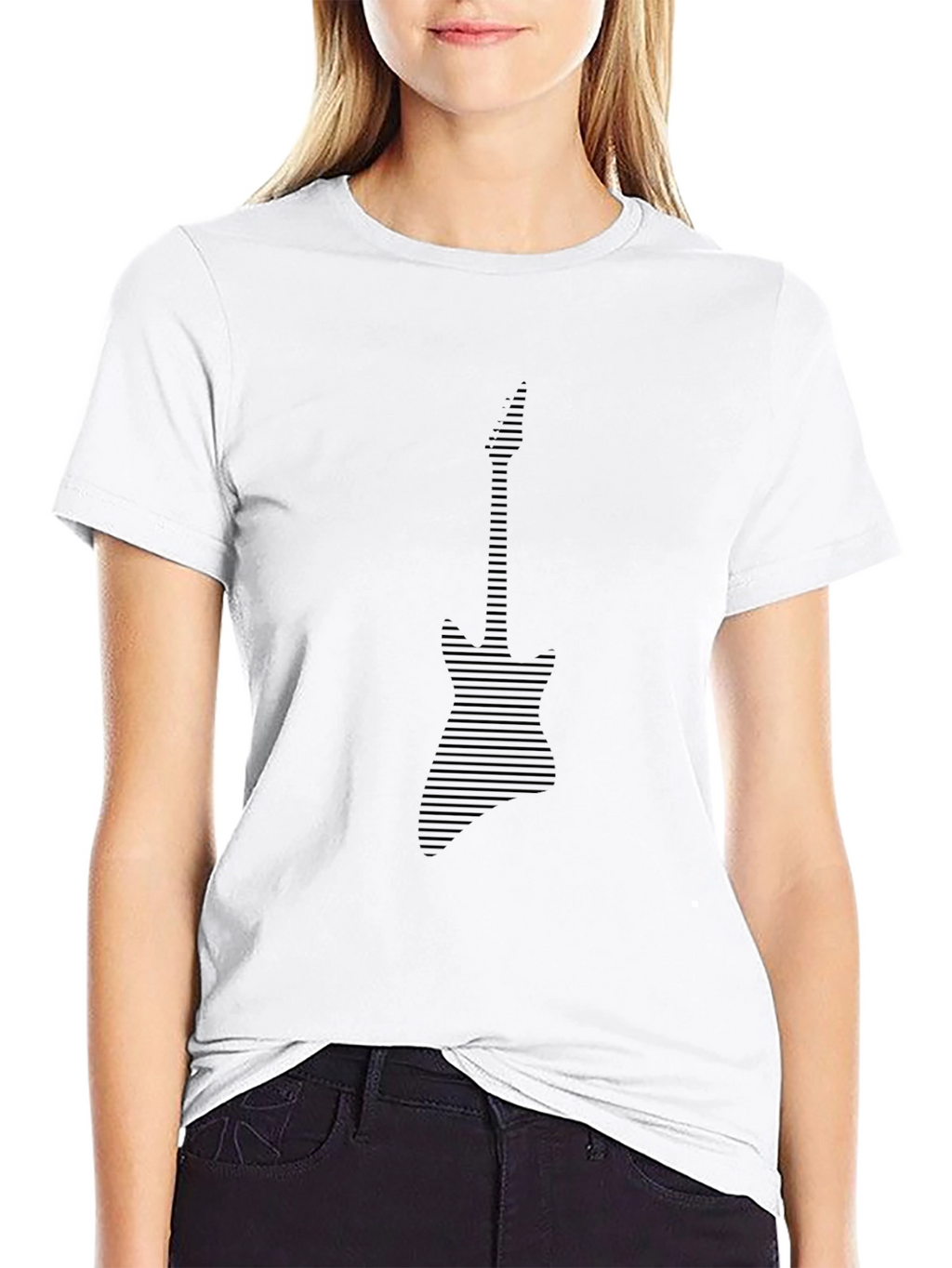 Abstract Guitar Graphic Tee - Modern Musician T-Shirt