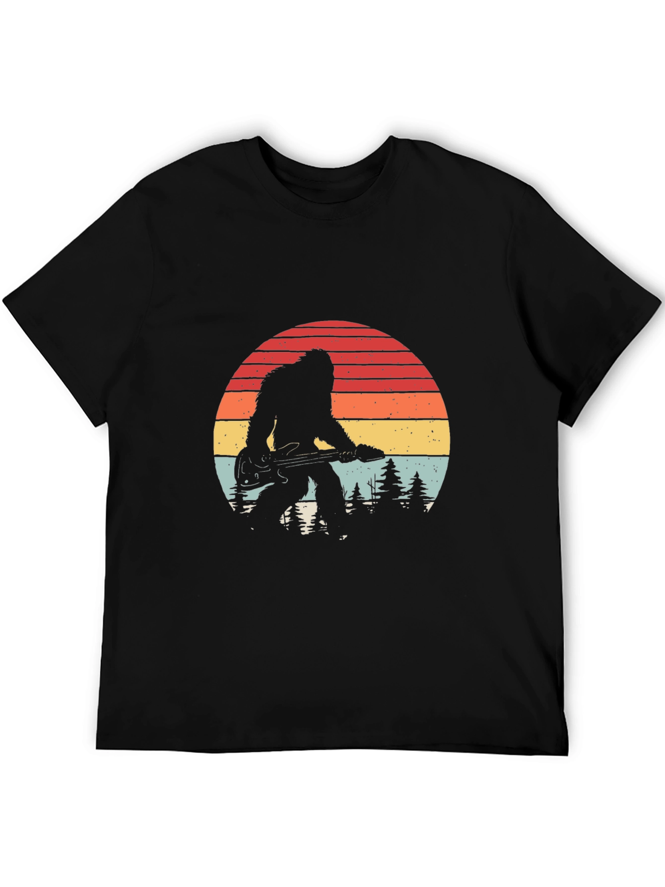 Bigfoot Guitarist Retro Graphic Tee