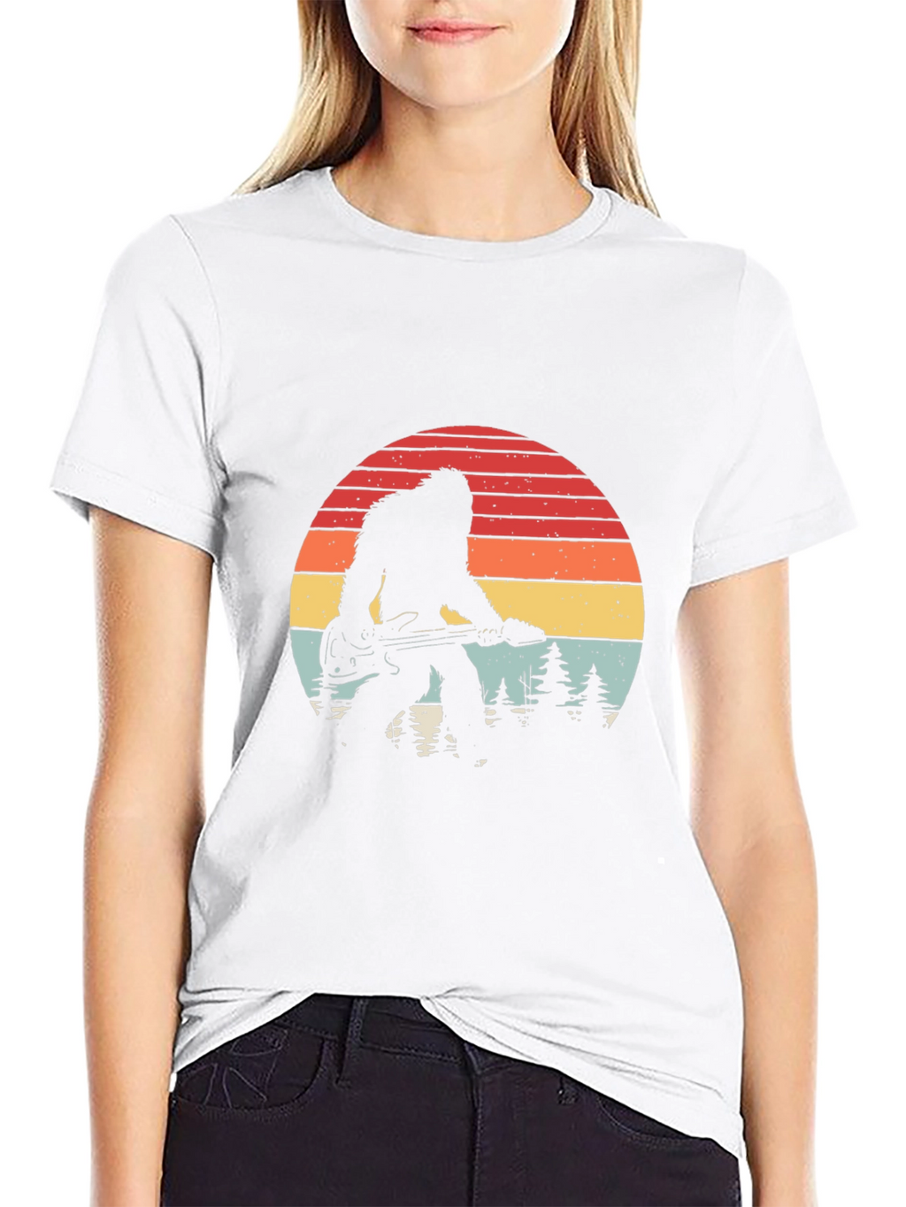 Bigfoot Guitarist Retro Graphic Tee