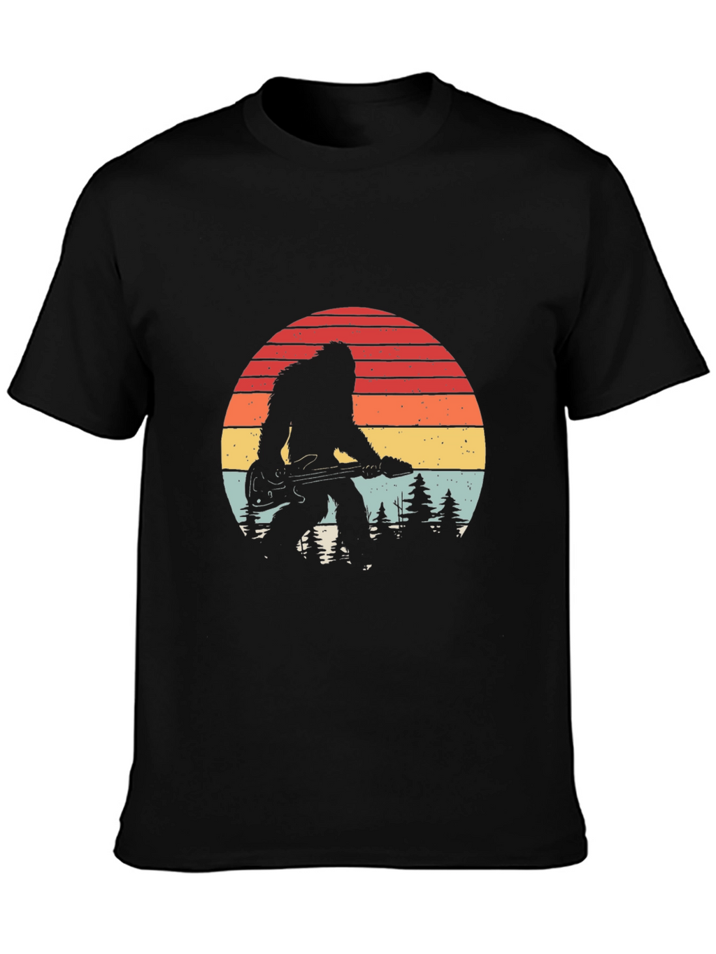 Bigfoot Guitarist Retro Graphic Tee