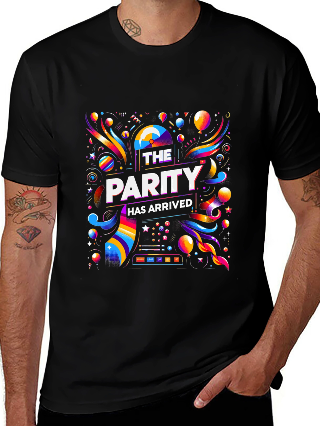 Parity Arrived T-Shirt - Vibrant Celebration Design