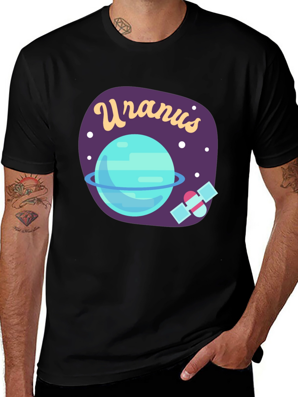 Uranus Planet Graphic T-Shirt - Space Design Tee