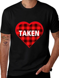 Taken Heart Plaid T-Shirt - Romantic Couples Tee