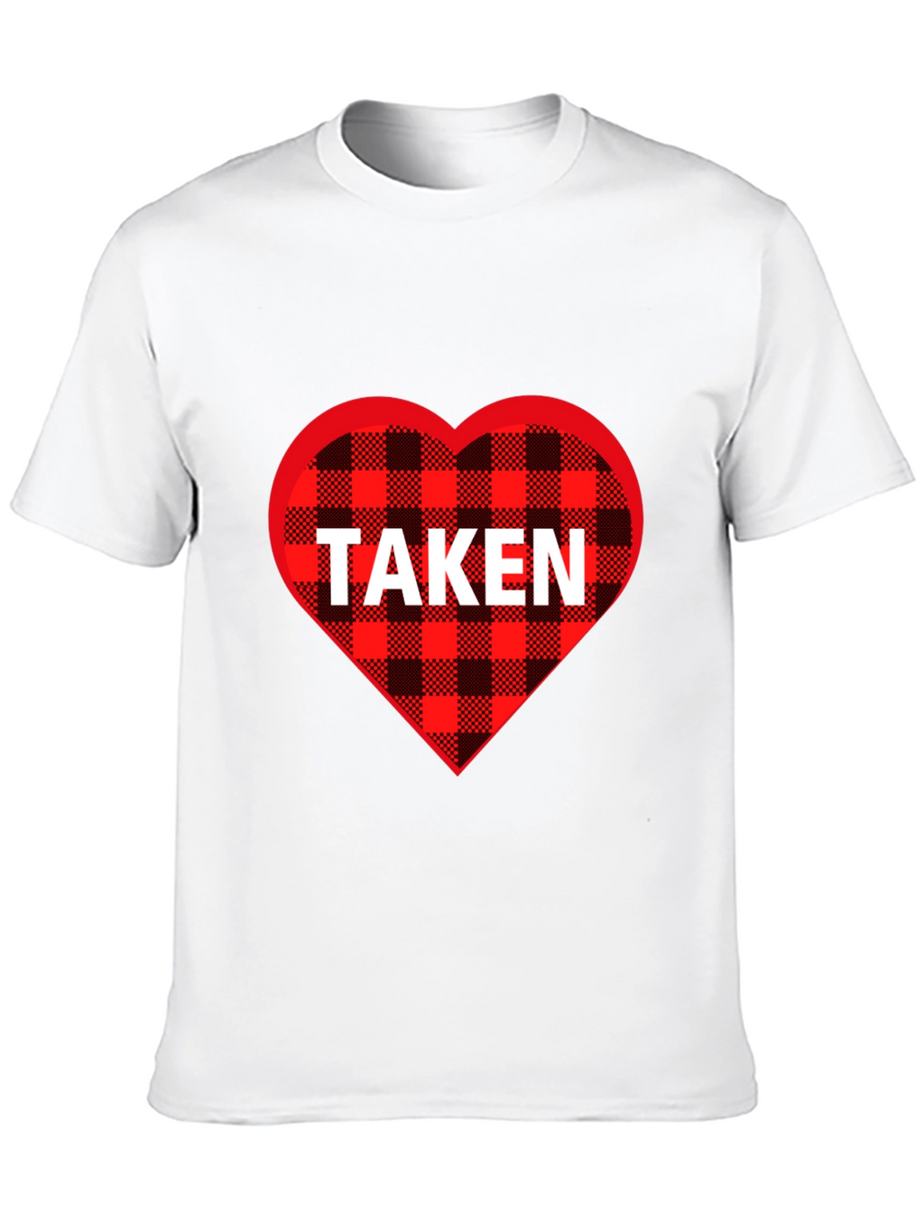Taken Heart Plaid T-Shirt - Romantic Couples Tee