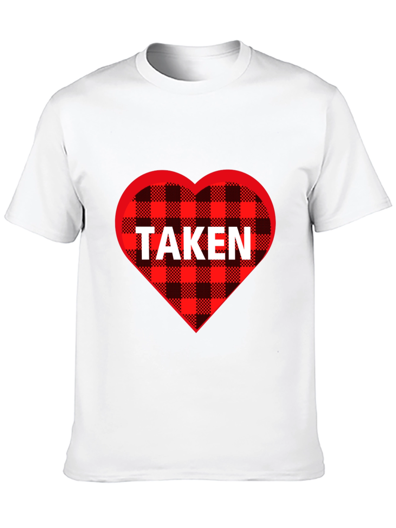Taken Heart Plaid T-Shirt - Romantic Couples Tee