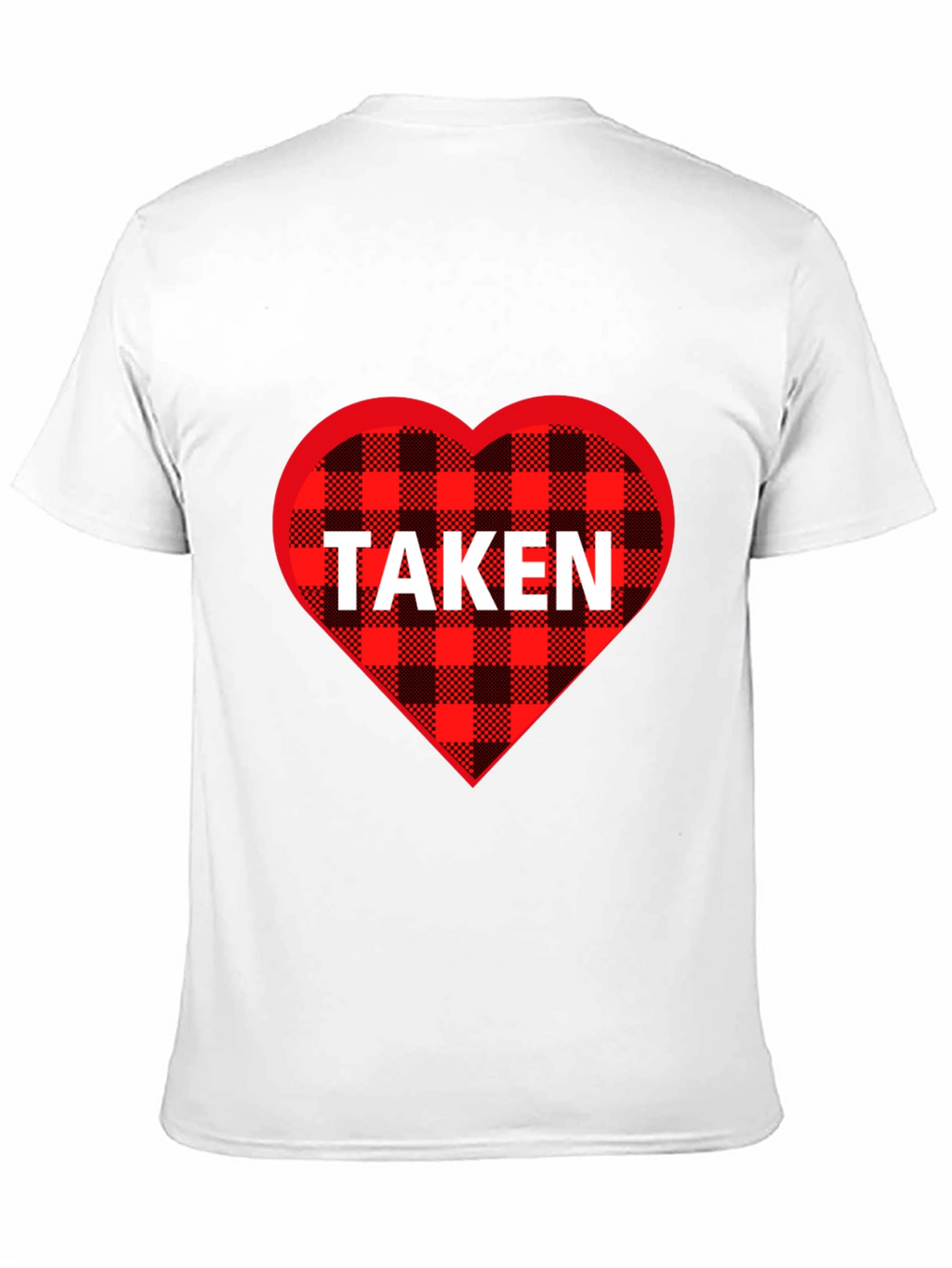 Taken Heart Plaid T-Shirt - Romantic Couples Tee