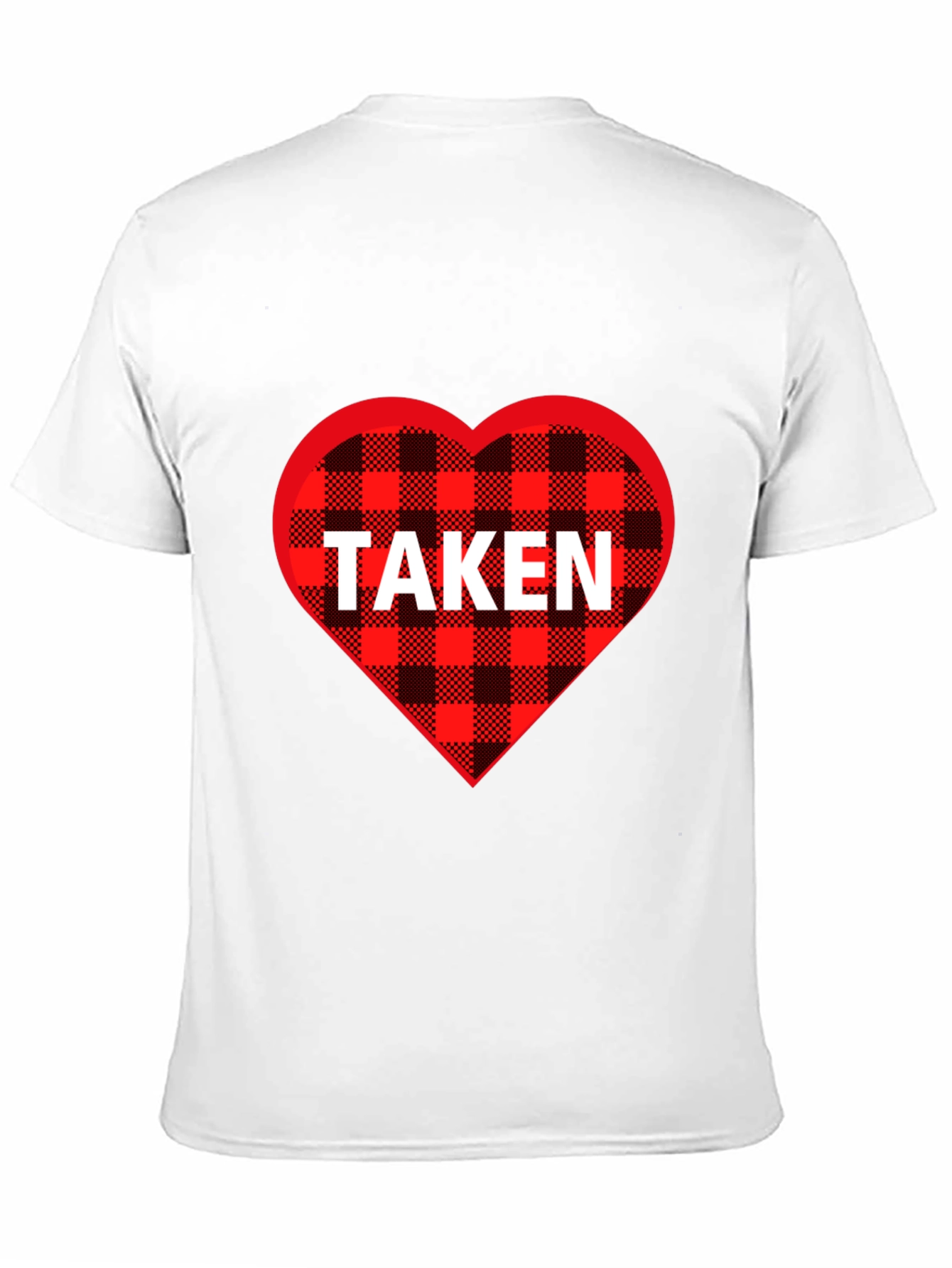 Taken Heart Plaid T-Shirt - Romantic Couples Tee