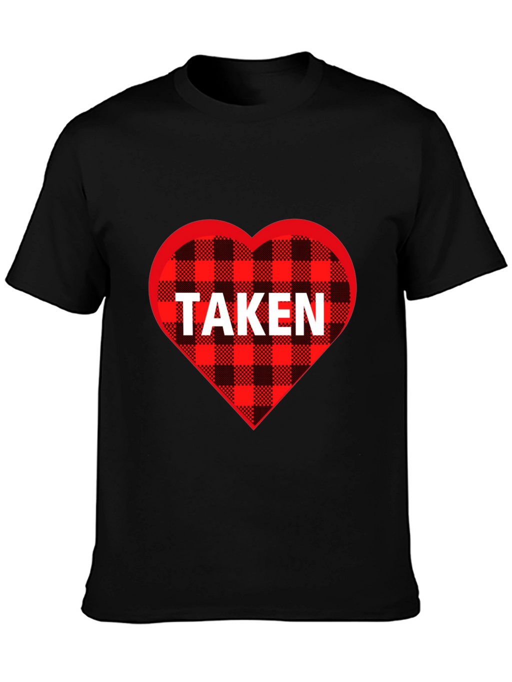 Taken Heart Plaid T-Shirt - Romantic Couples Tee