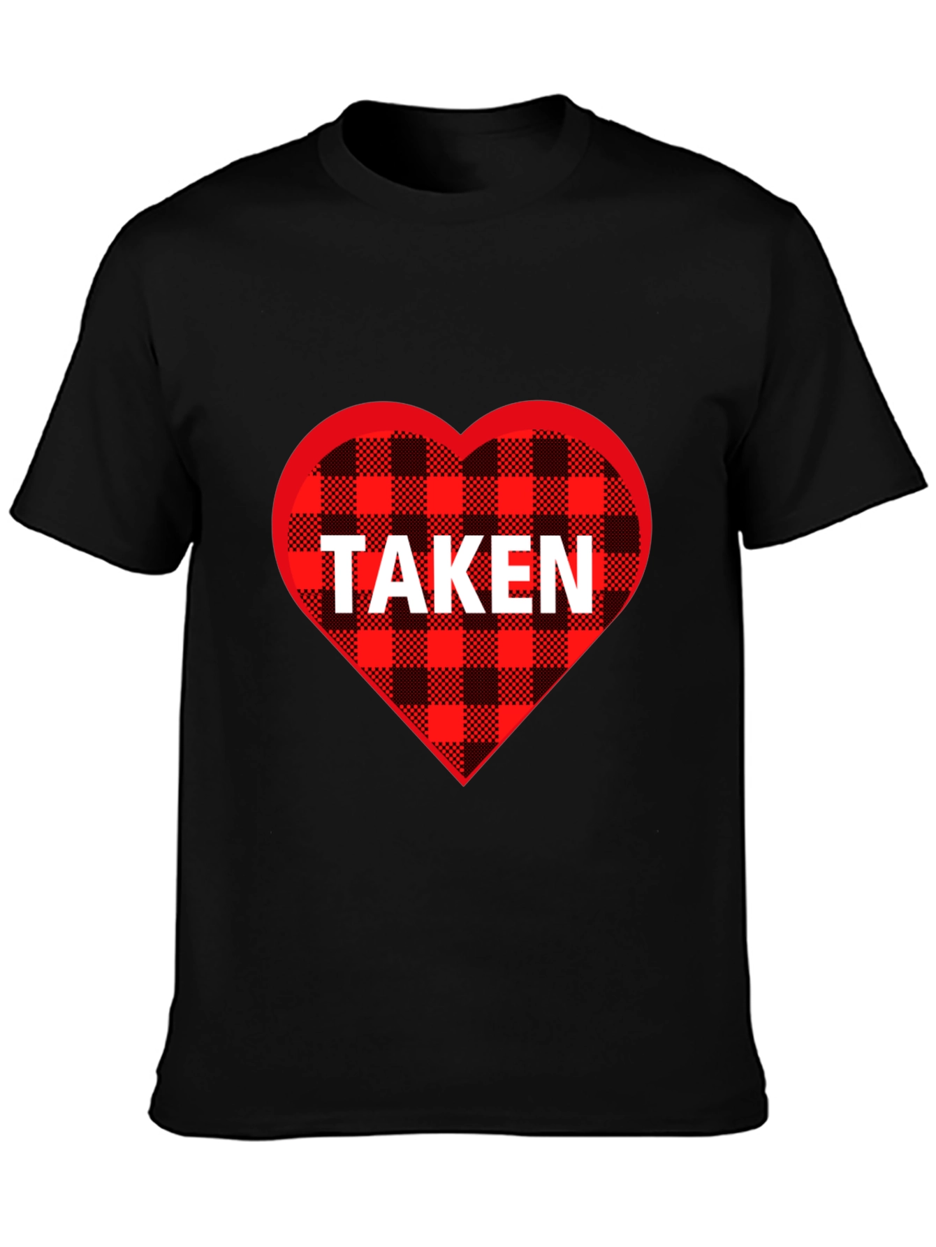 Taken Heart Plaid T-Shirt - Romantic Couples Tee