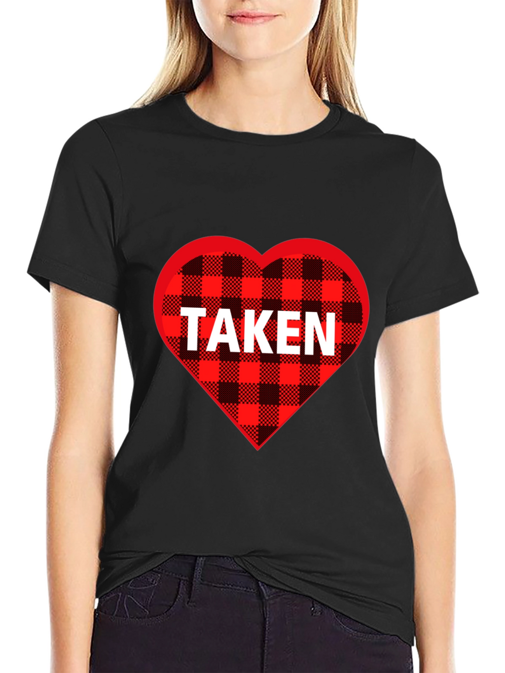 Taken Heart Plaid T-Shirt - Romantic Couples Tee