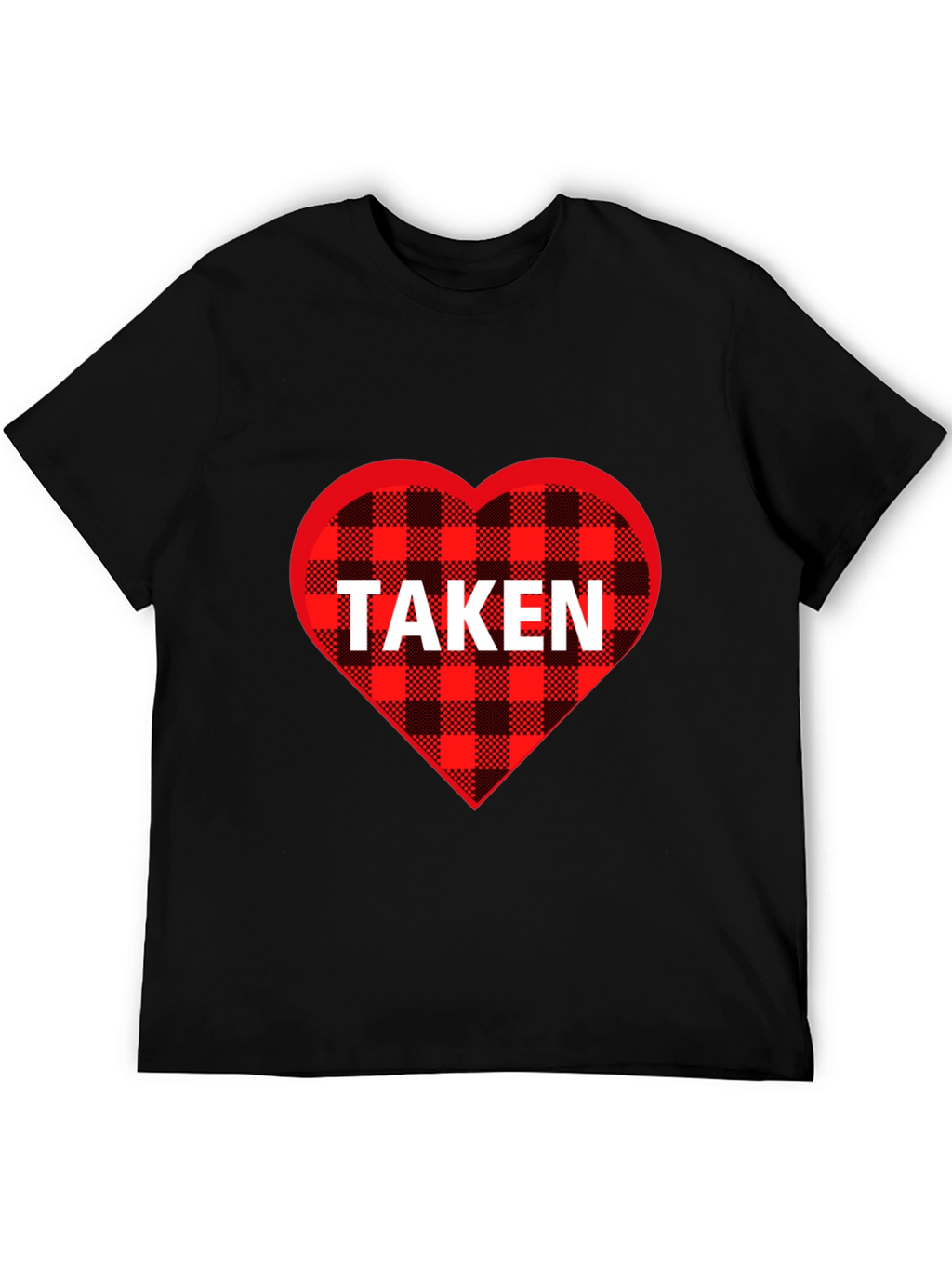 Taken Heart Plaid T-Shirt - Romantic Couples Tee