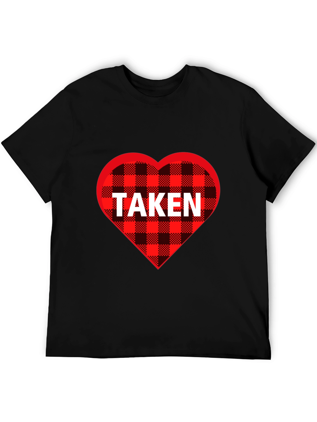 Taken Heart Plaid T-Shirt - Romantic Couples Tee