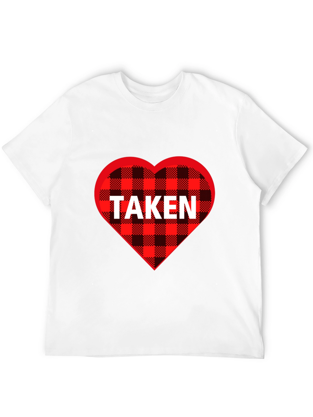 Taken Heart Plaid T-Shirt - Romantic Couples Tee