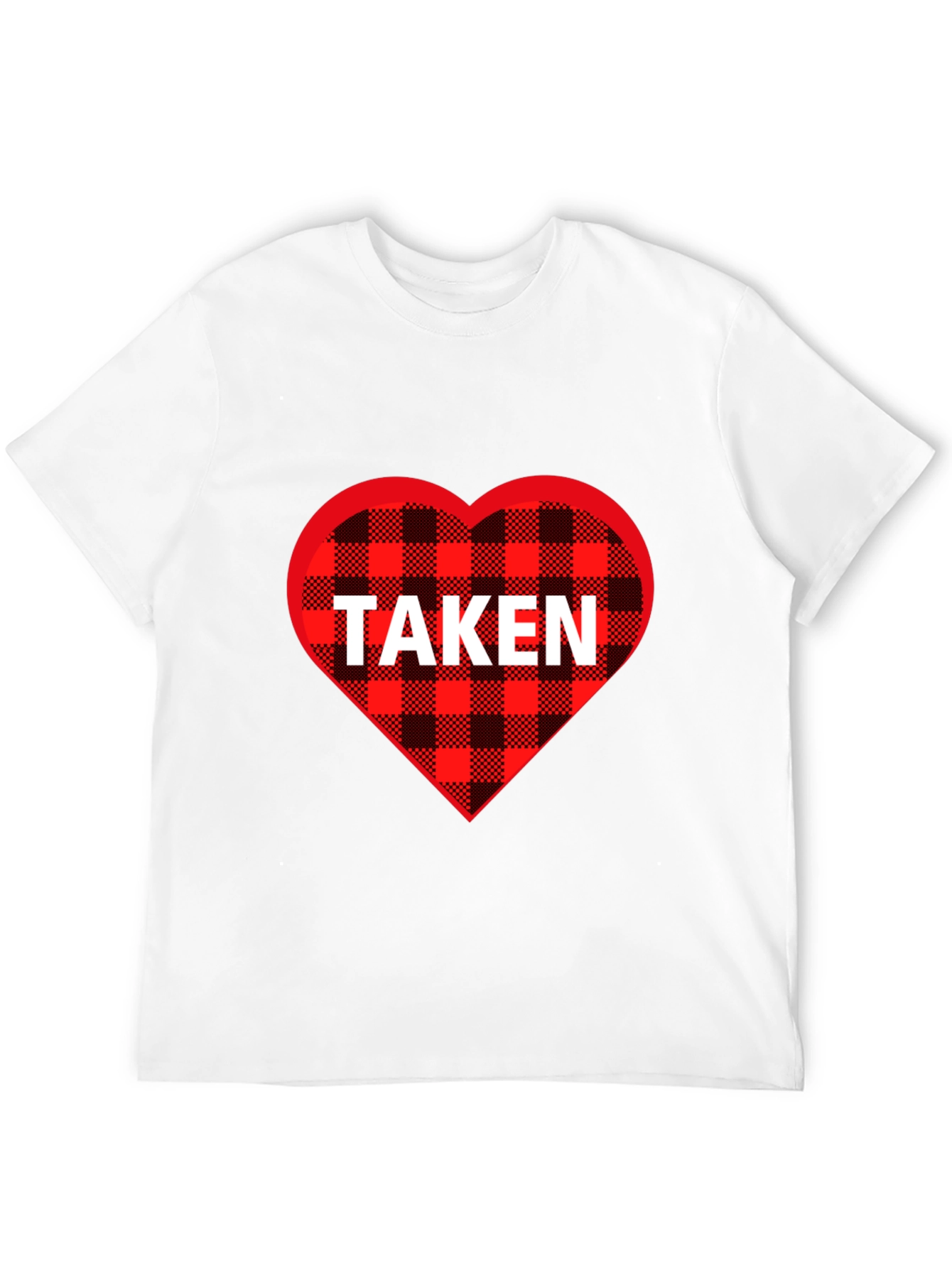 Taken Heart Plaid T-Shirt - Romantic Couples Tee