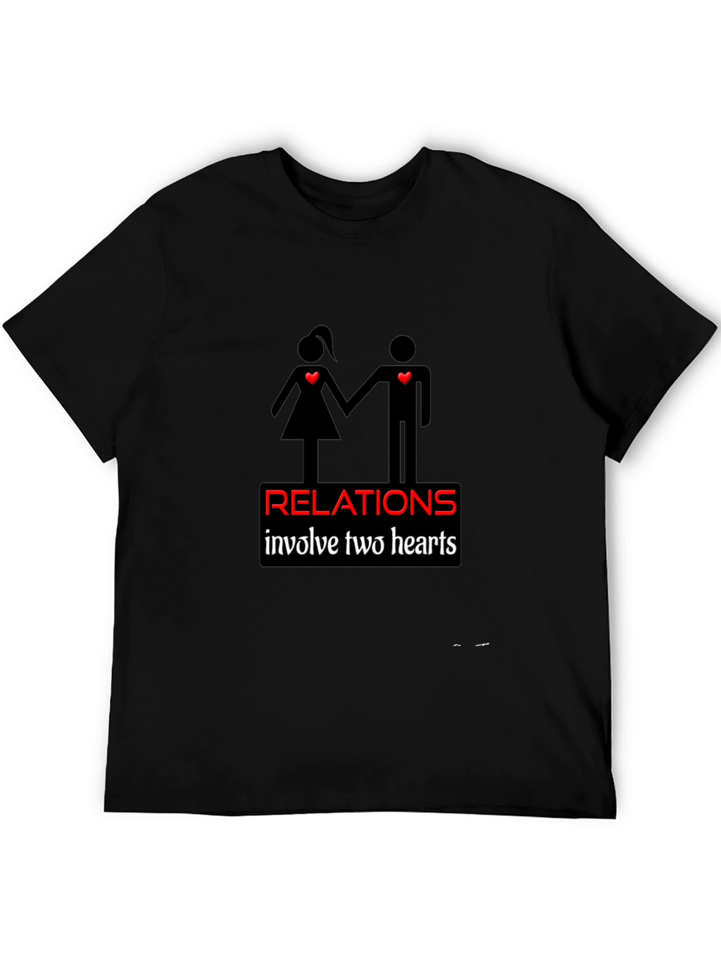 Relationships Two Hearts Black Graphic Tee