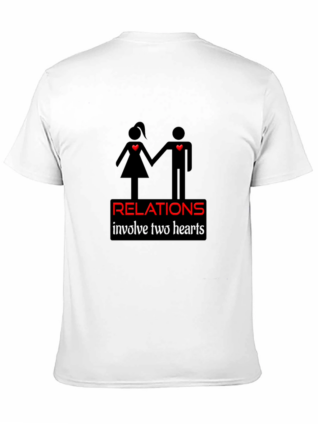 Relationships Two Hearts Black Graphic Tee