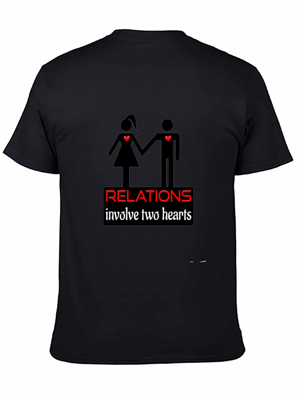 Relationships Two Hearts Black Graphic Tee