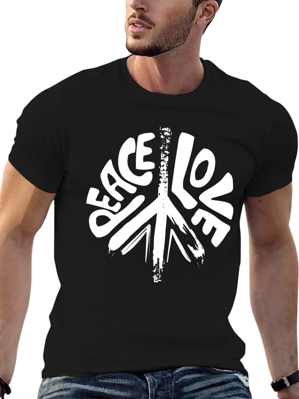 Peace Love Graphic T-Shirt - Black