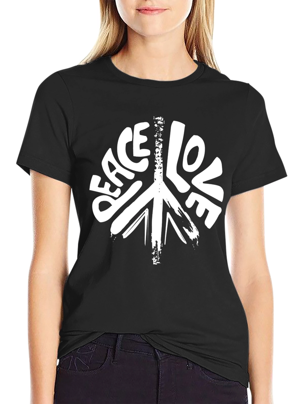 Peace Love Graphic T-Shirt - Black