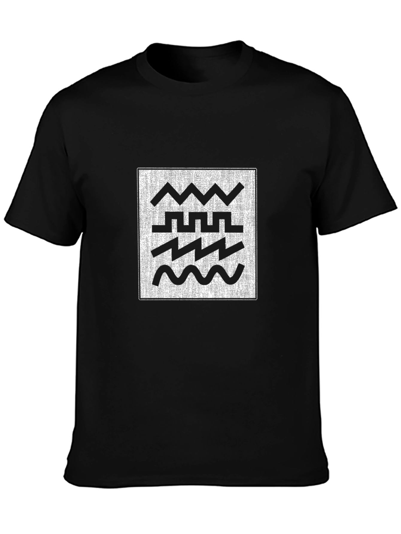 Abstract Wave Graphic Tee - Modern Black T-Shirt