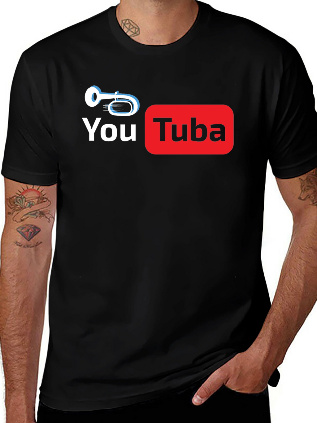 You Tuba Black T-Shirt Music Lovers