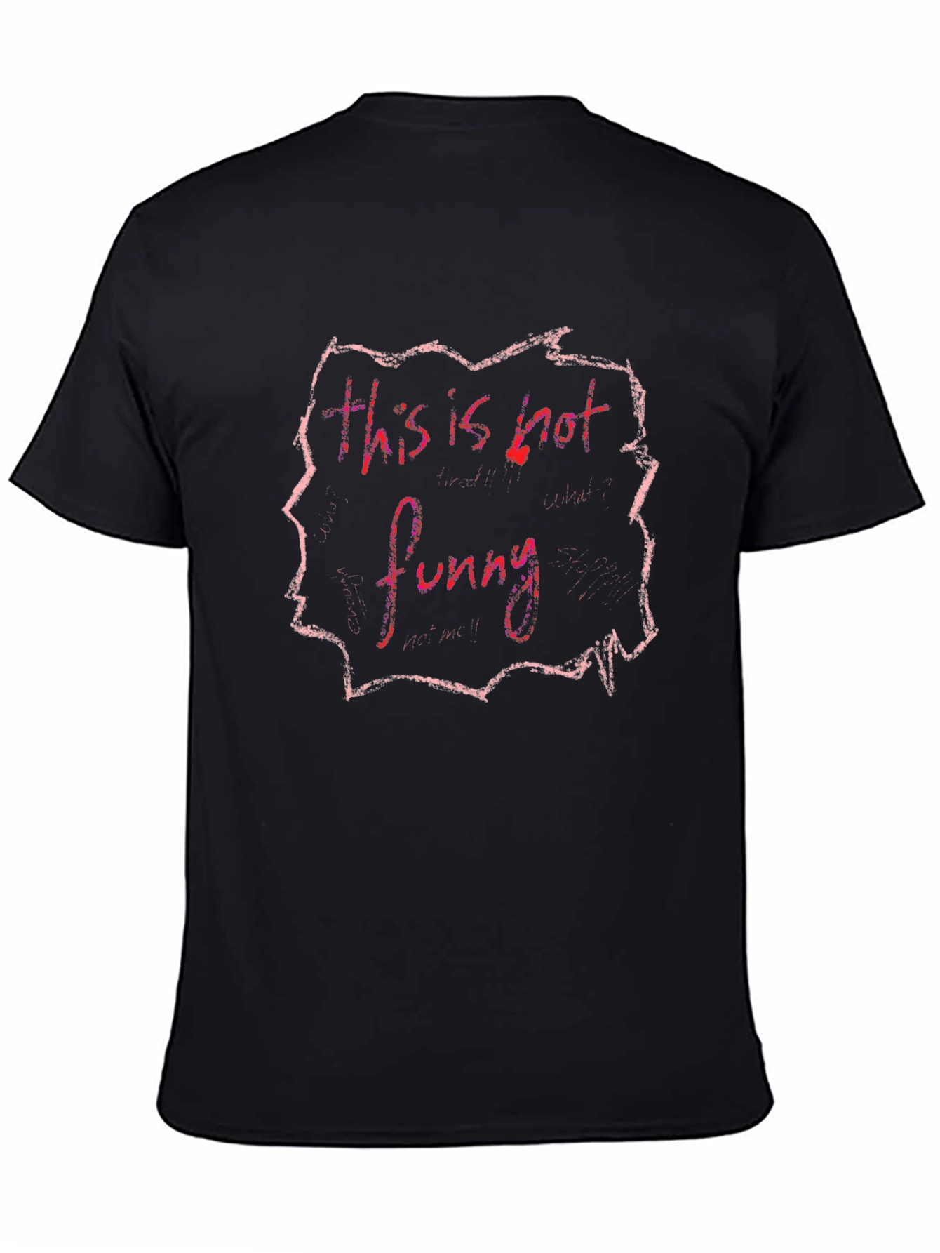 Edgy This is Not Funny Graphic Tee - Black Cotton T-Shirt