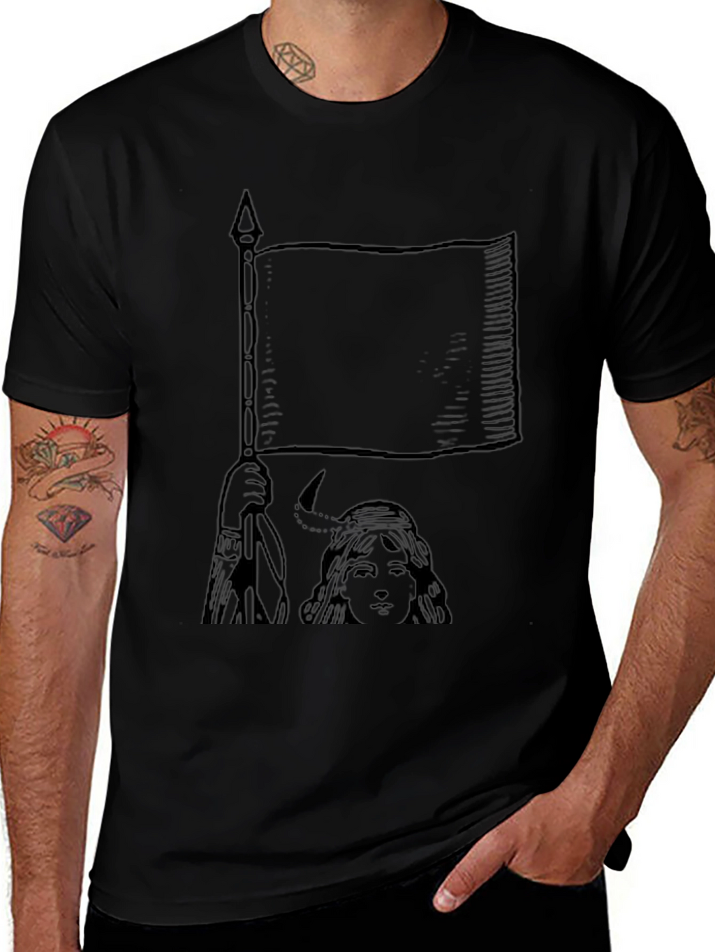 Flagbearer Graphic Tee - Unisex Black T-Shirt