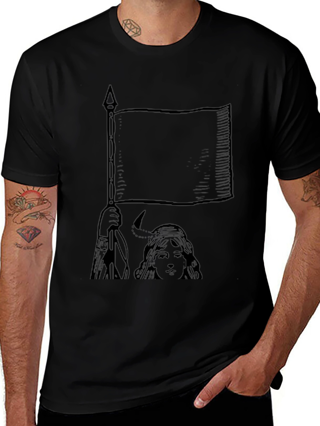 Flagbearer Graphic Tee - Unisex Black T-Shirt