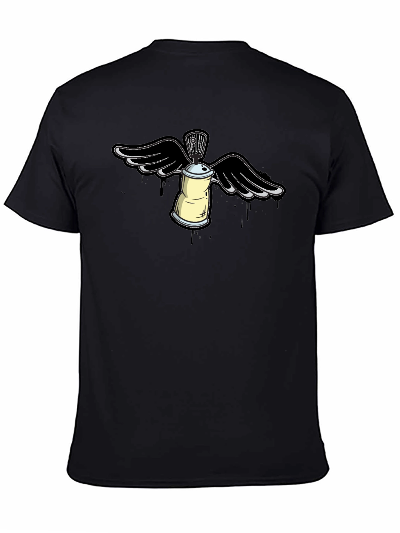 Spray Paint Can Angel Wing Graphic Tee