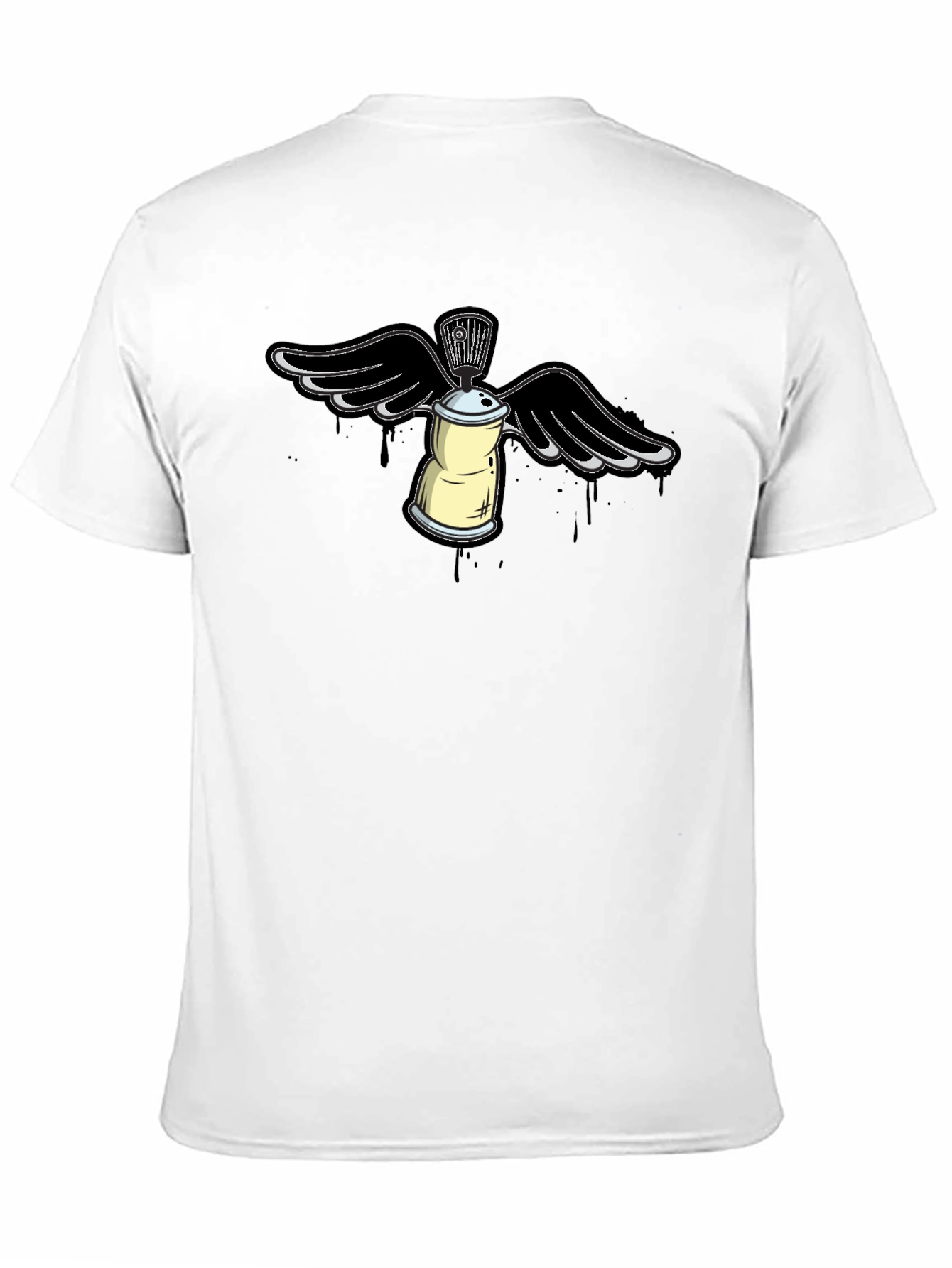 Spray Paint Can Angel Wing Graphic Tee