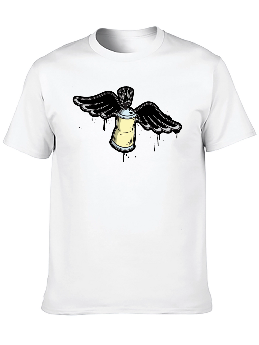Spray Paint Can Angel Wing Graphic Tee