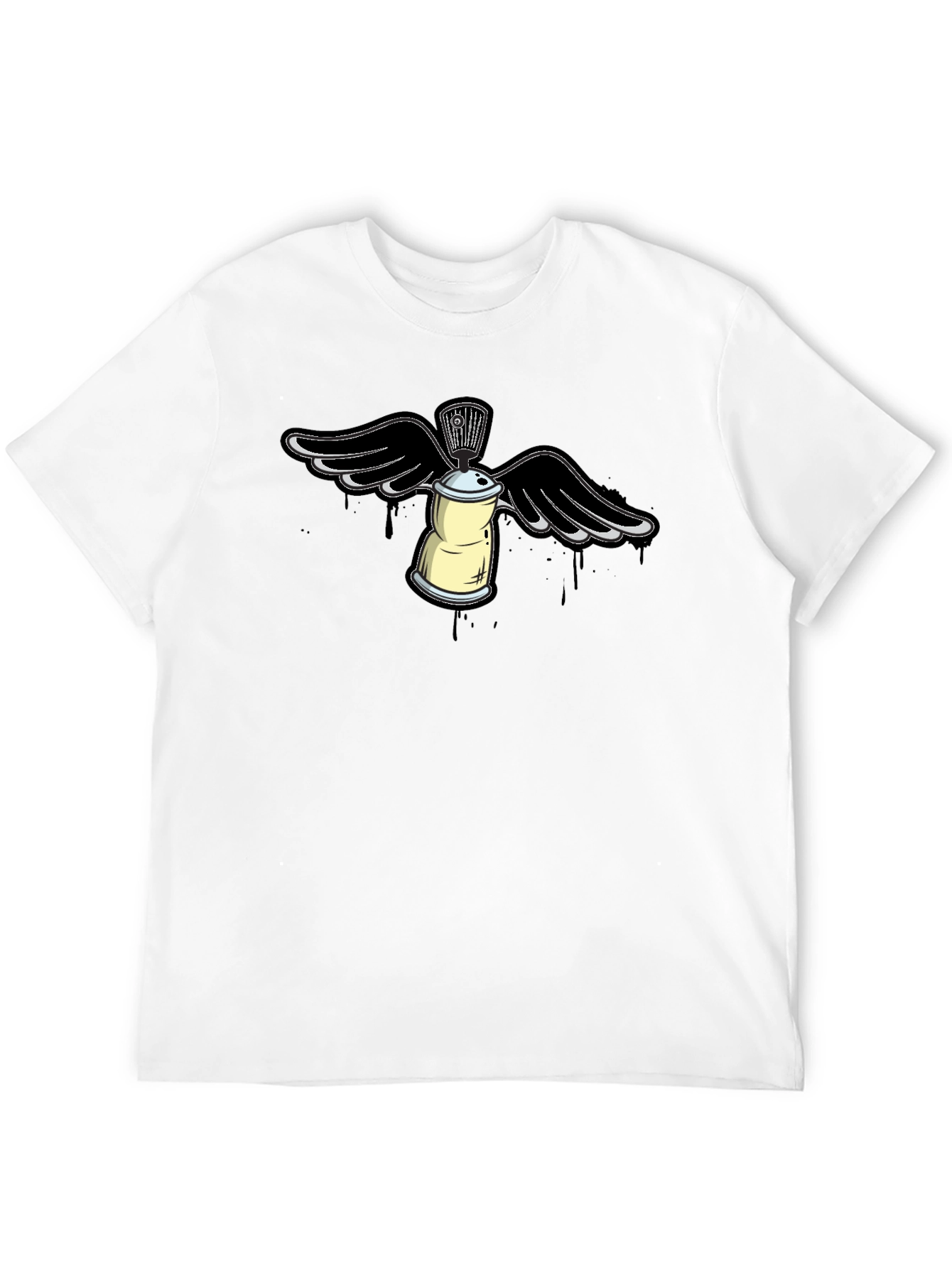 Spray Paint Can Angel Wing Graphic Tee