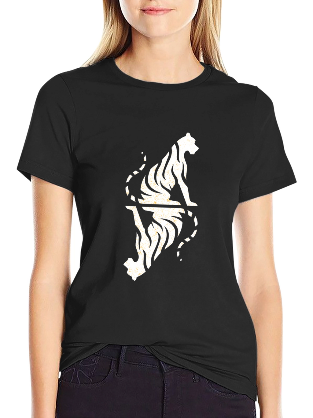 Tiger Reflection Graphic Tee - Cool Black T-Shirt