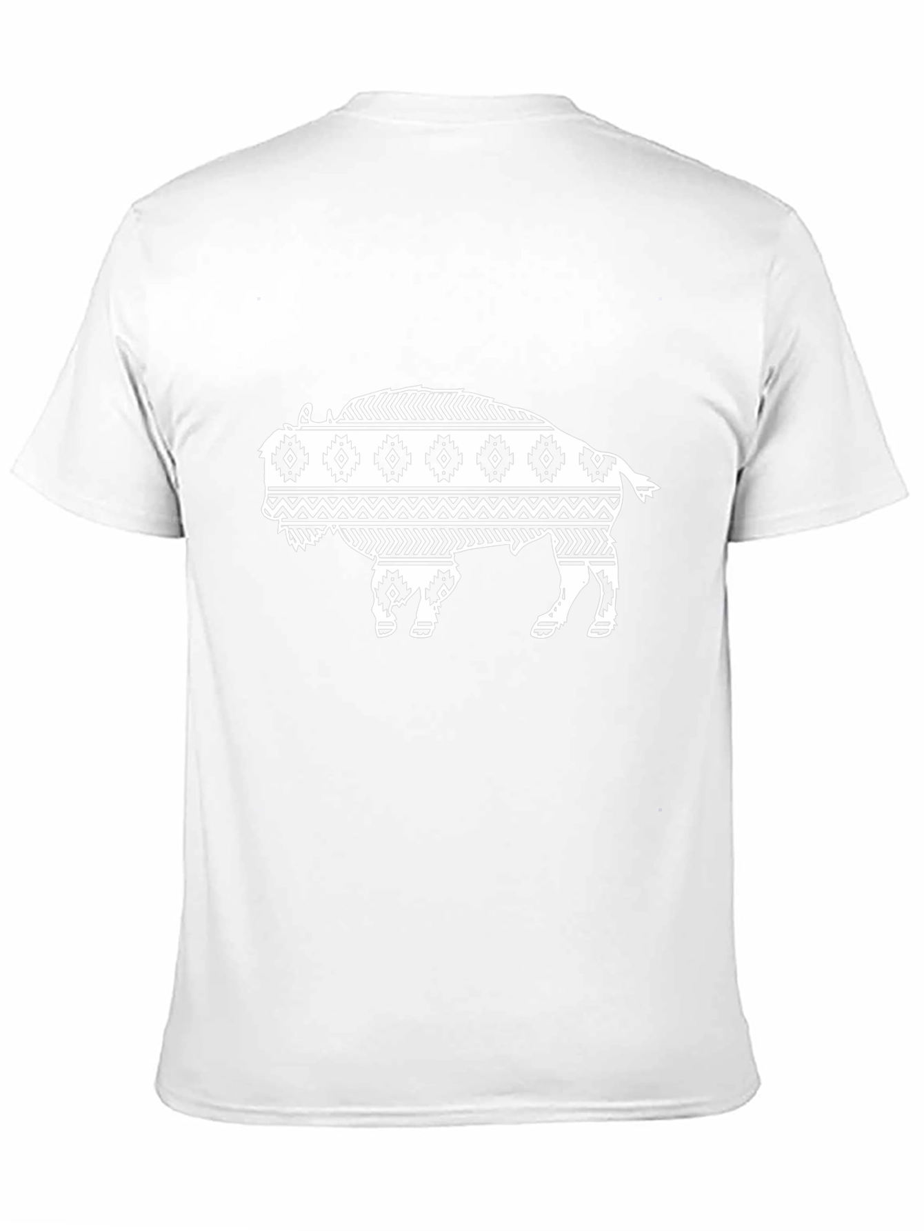 Buffalo Graphic Tee - Black Tribal Bison Design