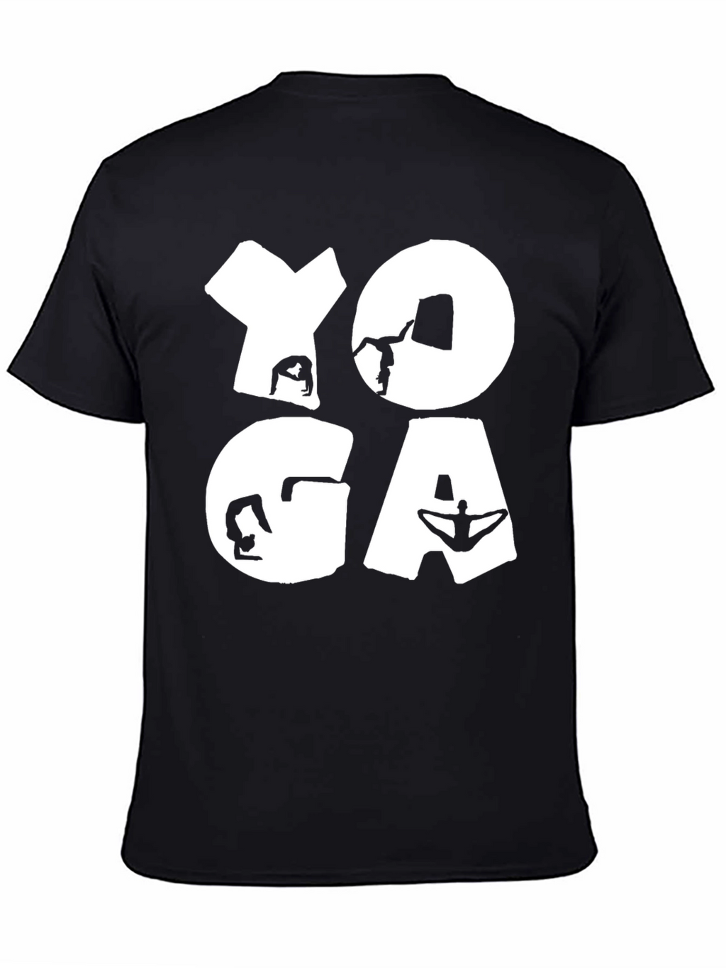 Yoga Pose Graphic T-Shirt Black Cotton