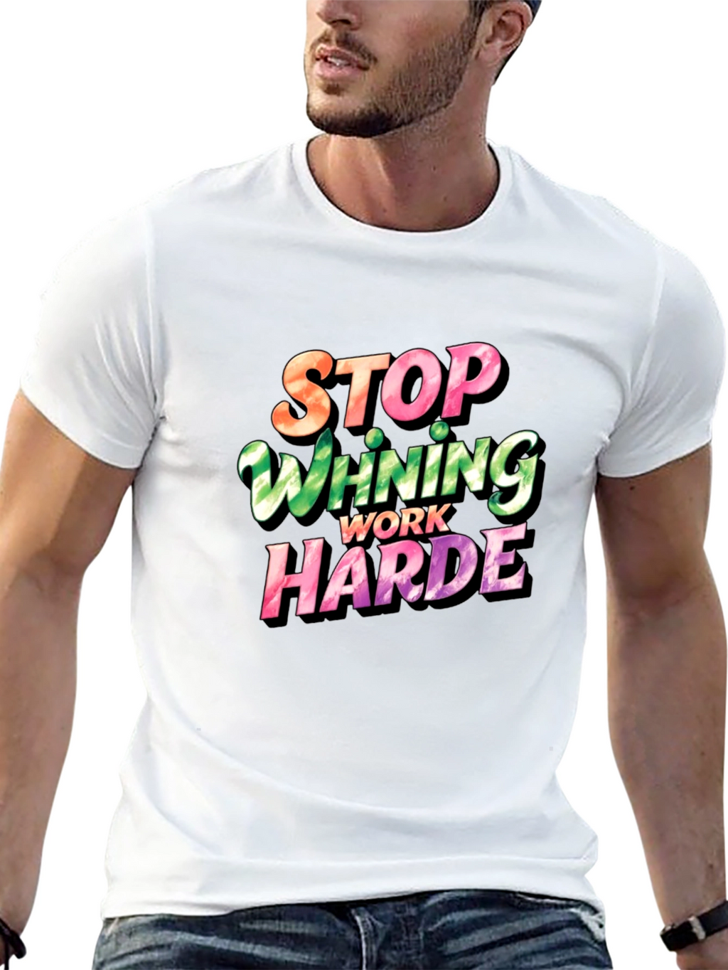 Stop Whining Work Harder Mens Graphic Tee