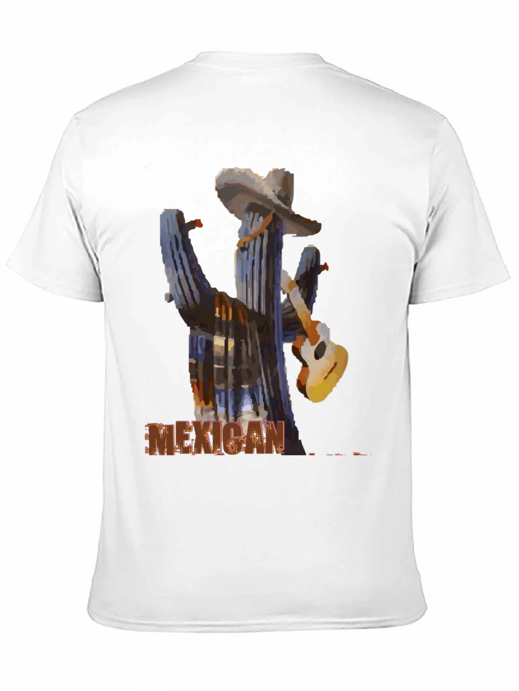 Mexican Cactus Guitar Graphic T-Shirt