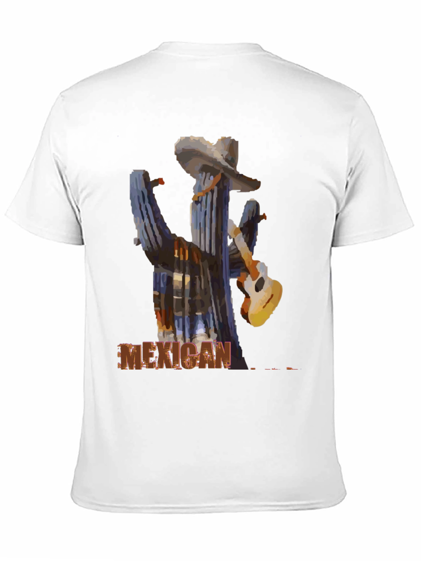 Mexican Cactus Guitar Graphic T-Shirt