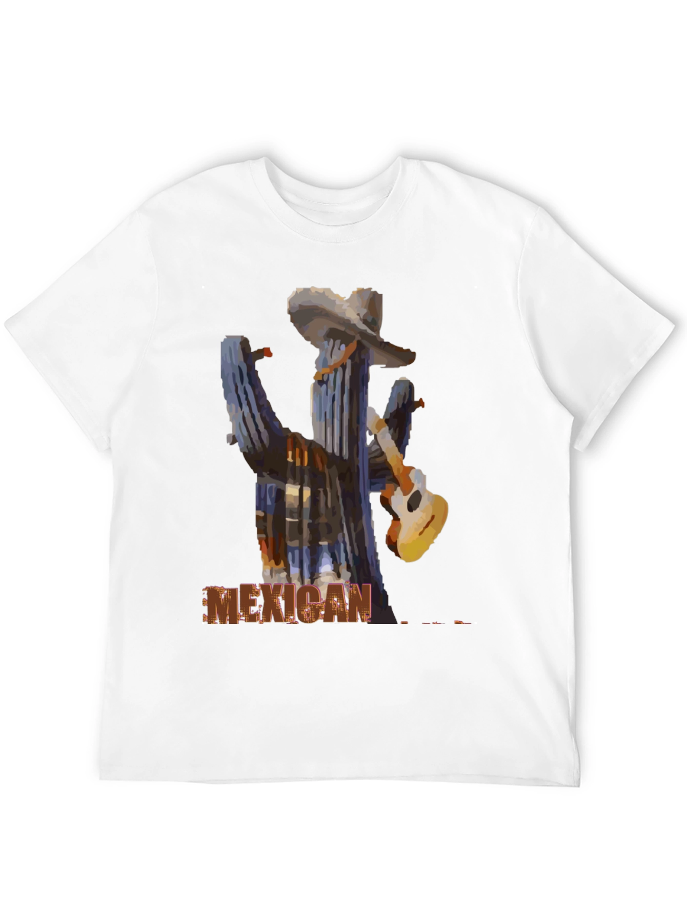 Mexican Cactus Guitar Graphic T-Shirt