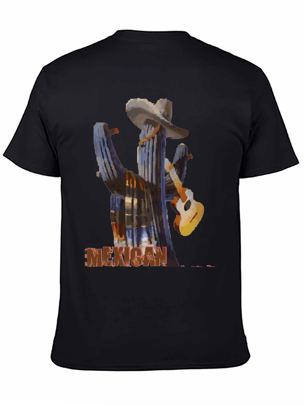 Mexican Cactus Guitar Graphic T-Shirt