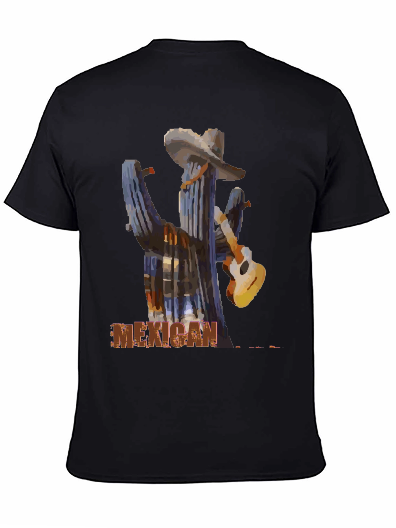 Mexican Cactus Guitar Graphic T-Shirt