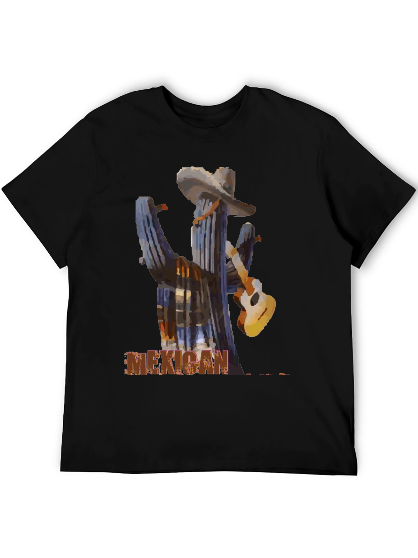 Mexican Cactus Guitar Graphic T-Shirt