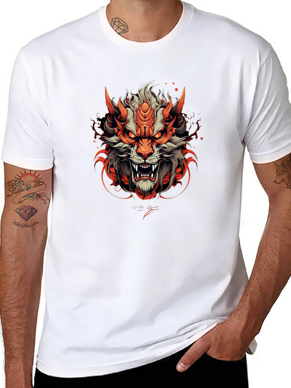 Fiery Beast Graphic Tee - Unique Design