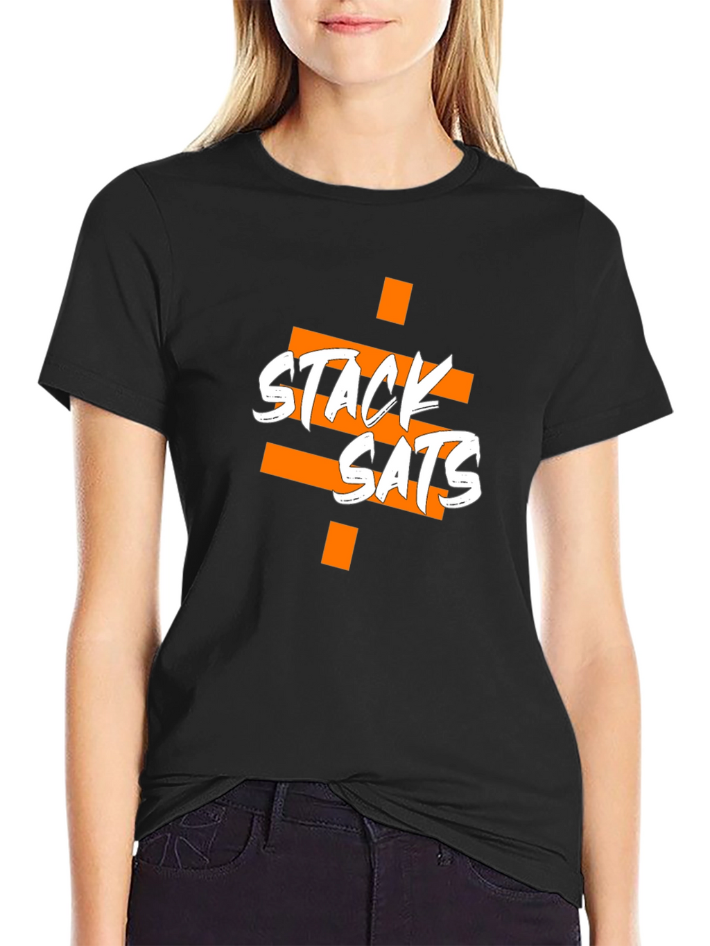 Stack Sats Graphic Tee - Black Cotton Blend