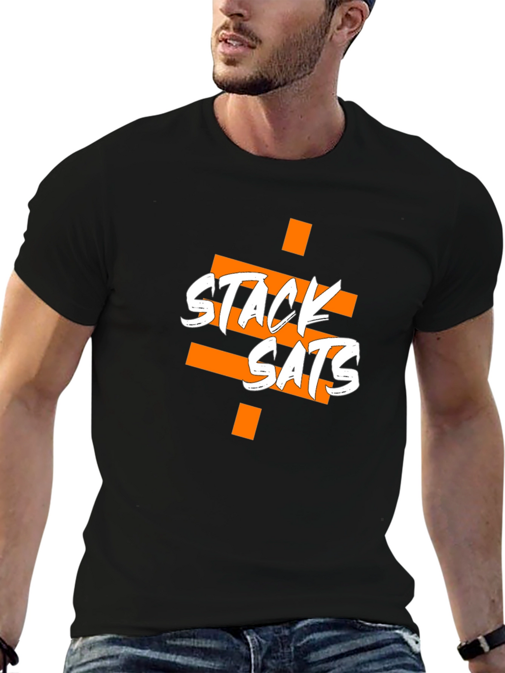 Stack Sats Graphic Tee - Black Cotton Blend