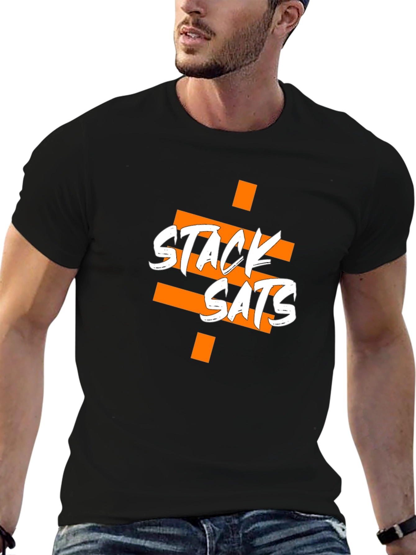 Stack Sats Graphic Tee - Black Cotton Blend